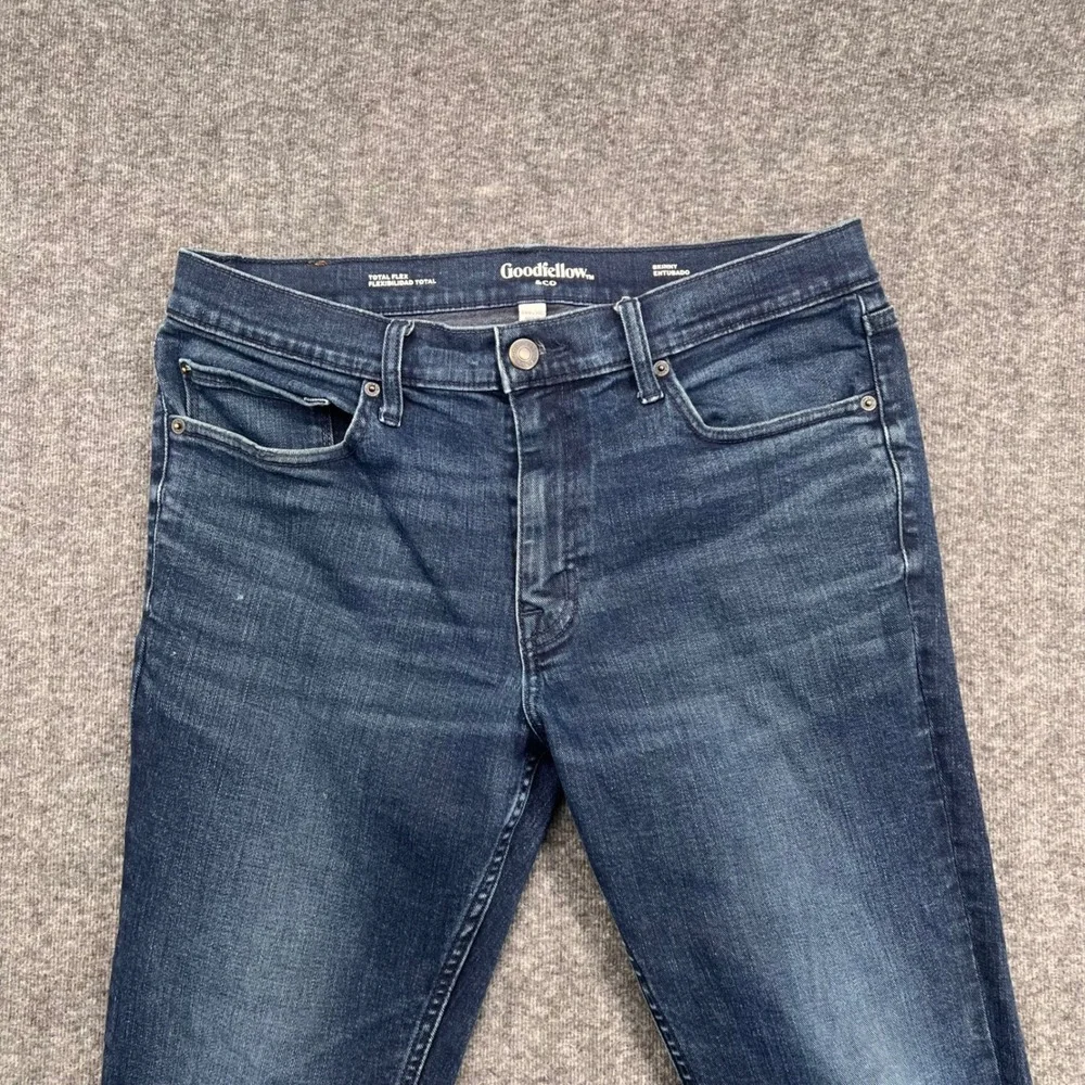 Goodfellow & Co Mens Skinny Total Flex Dark Wash Blue‎ Denim Jeans 34x28